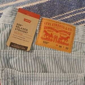Levi's 559 Relaxed Straight Corduroy Pants - Light Blue